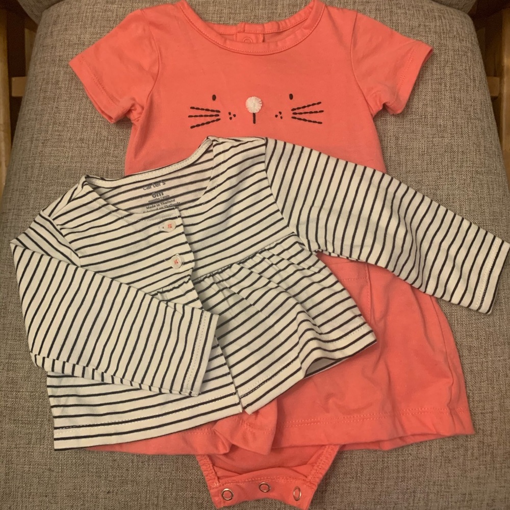 💕Baby girls dress & cropped cardigan💕 6M